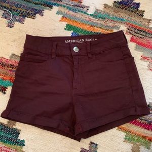 AE burgundy Hi-rise shortie